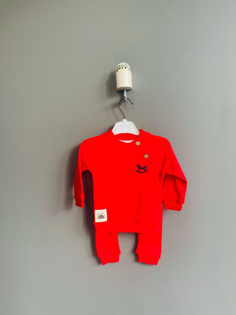 9-12-18-24 Ay At Nakışlı Unisex İkili Bebek Takımı