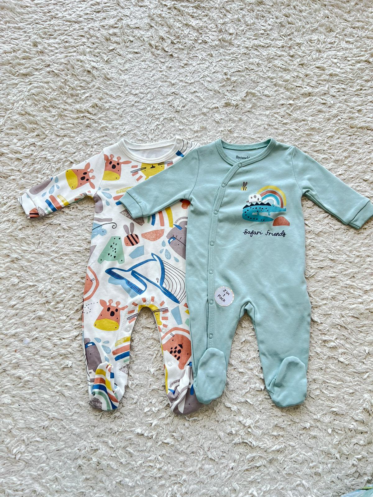 Yenidoğan Patikli Çıtçıtlı İkili Bebek Tulumu